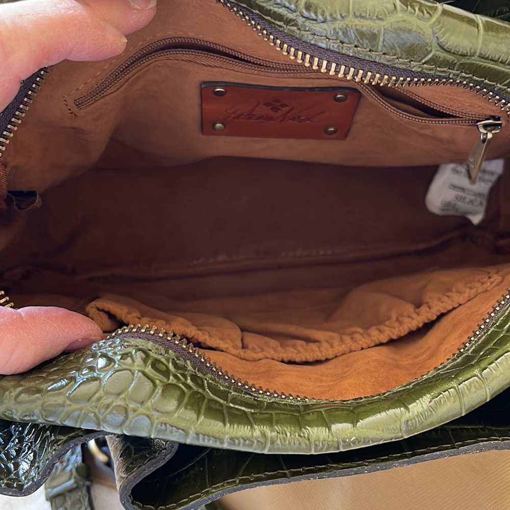Patricia Nash Green Croc-Embossed Satchel - Picture 8 of 11